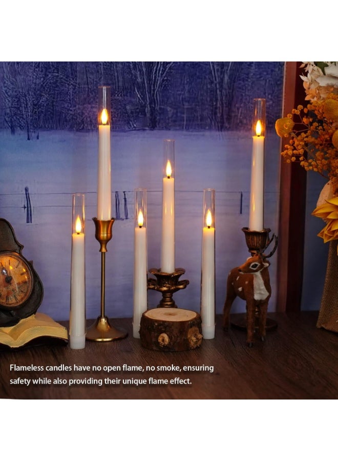 YSR VEF Flameless Taper Candles with Remote and Timer - 6 Pack LED Candles, Battery Operated, for Home, Wedding, Party (White) - Image 5